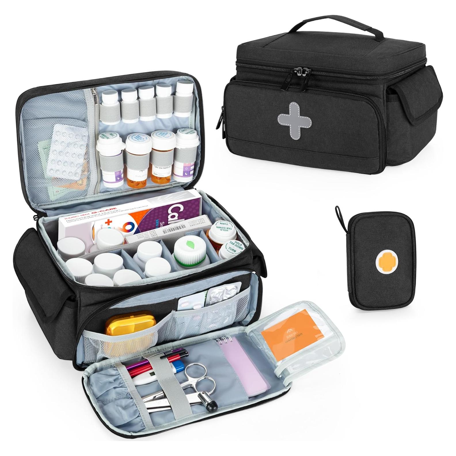 Bolsa Organizadora de Medicamentos CURMIO Negra 26.9x17.0cm