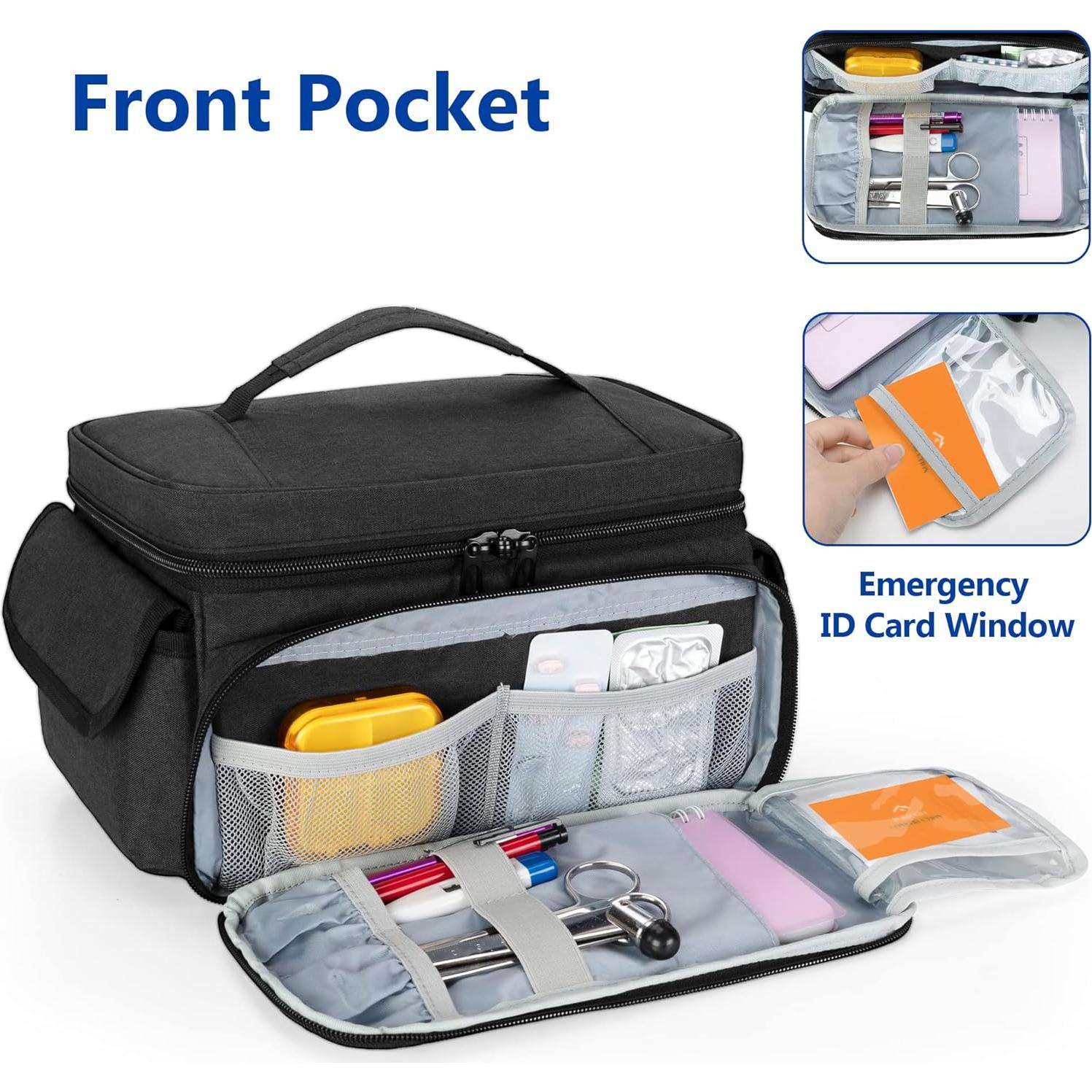 Bolsa Organizadora de Medicamentos CURMIO Negra 26.9x17.0cm