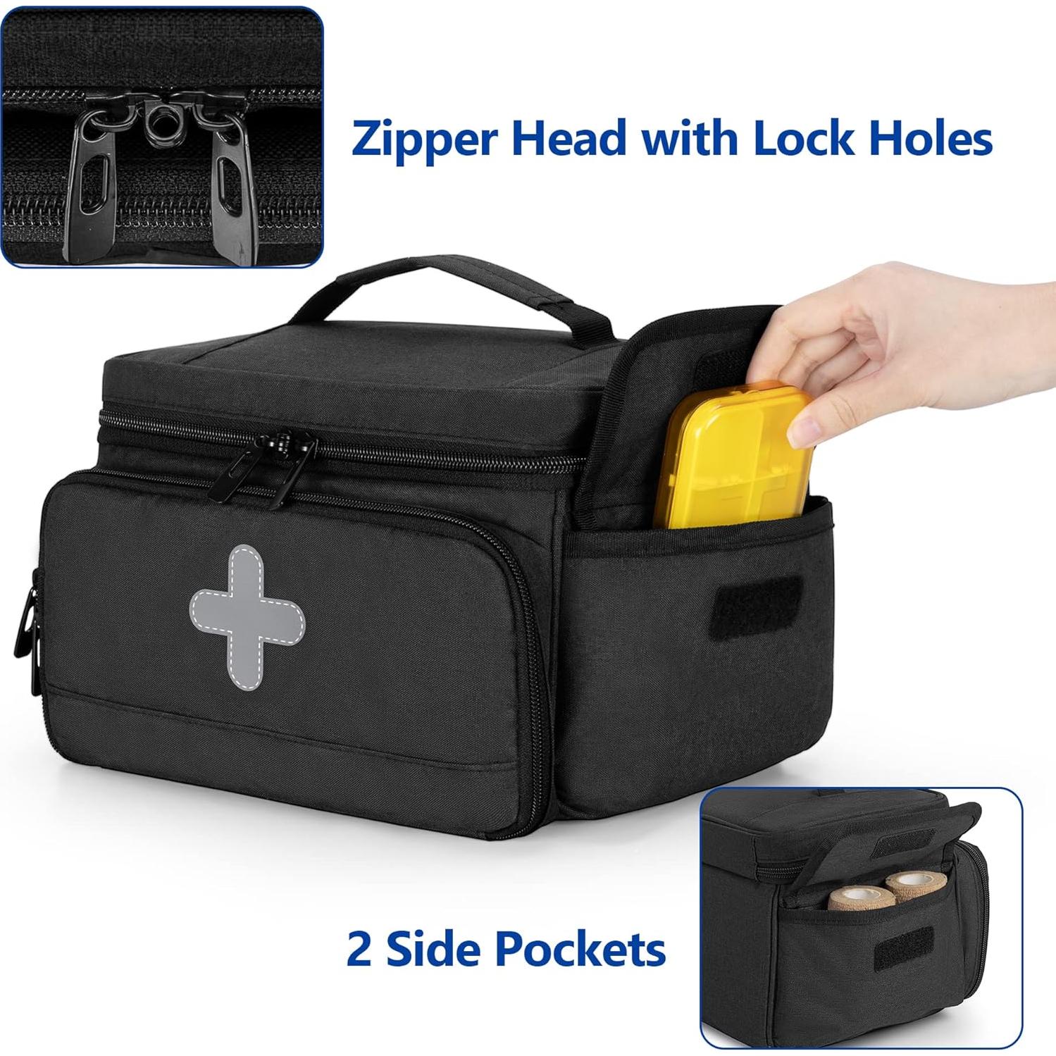 Bolsa Organizadora de Medicamentos CURMIO Negra 26.9x17.0cm