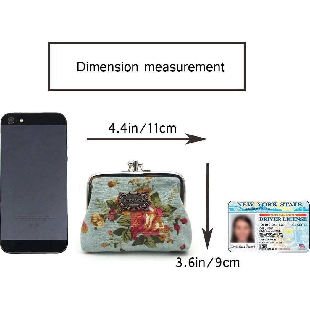 Monedero Clásico Floral Patty Both - Lona Alta Calidad 8.9x7.1cm