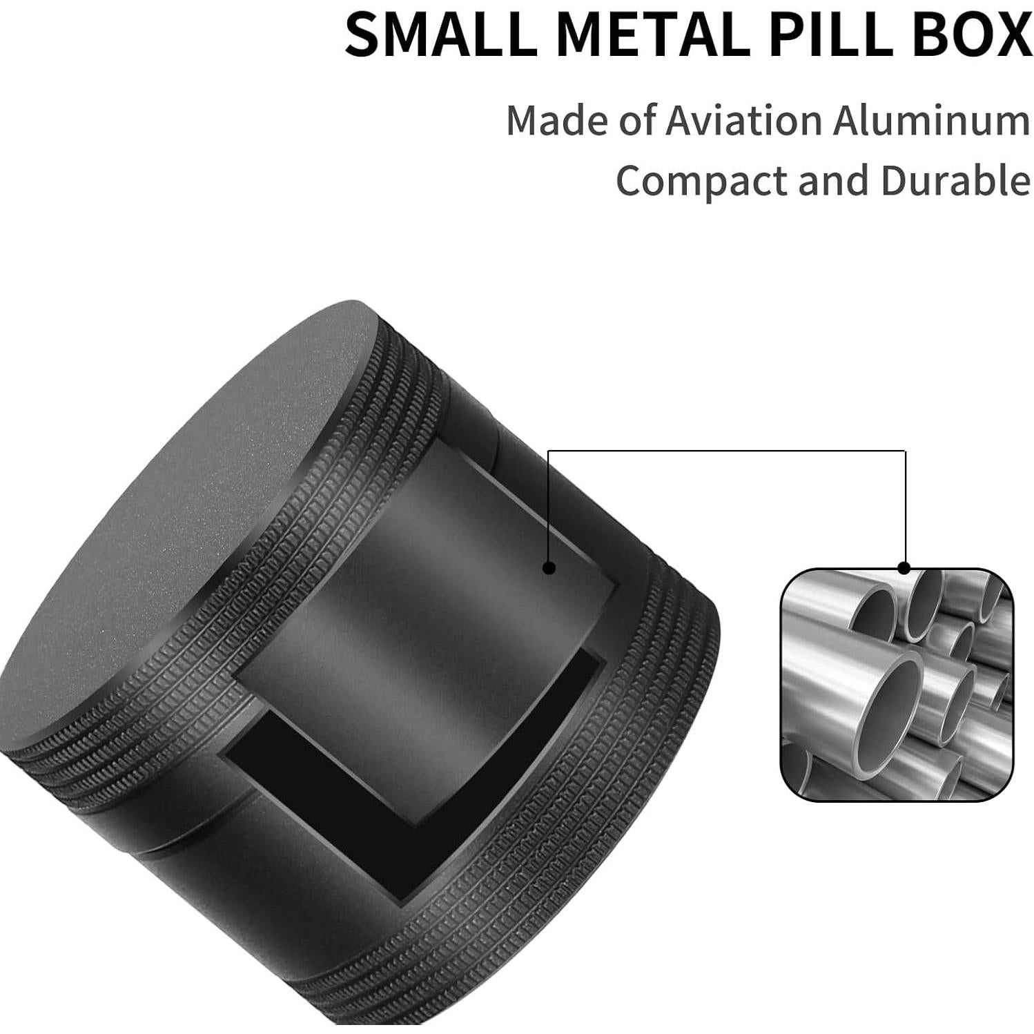 Caja de Pastillas Metálica SOBAHIDO - Portátil e Impermeable