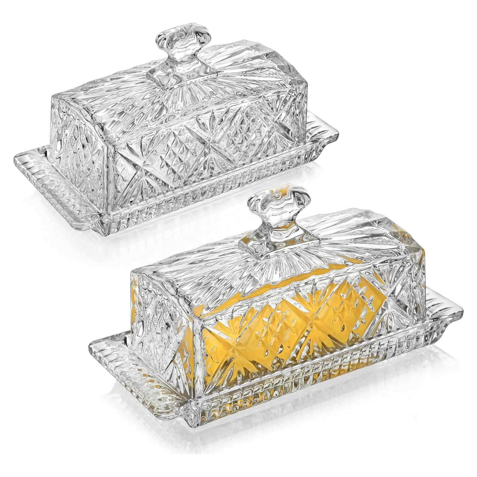 Plato de Mantequilla de Vidrio con Tapa 20.6x10.9cm - CK2362301