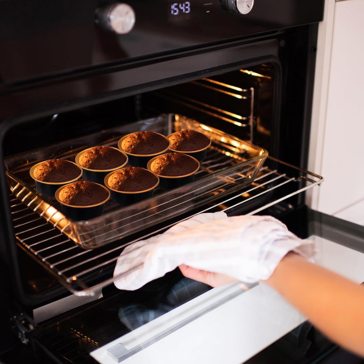 150 Moldes para Hornear con Tapas Eaasty 1.6 oz Aluminio