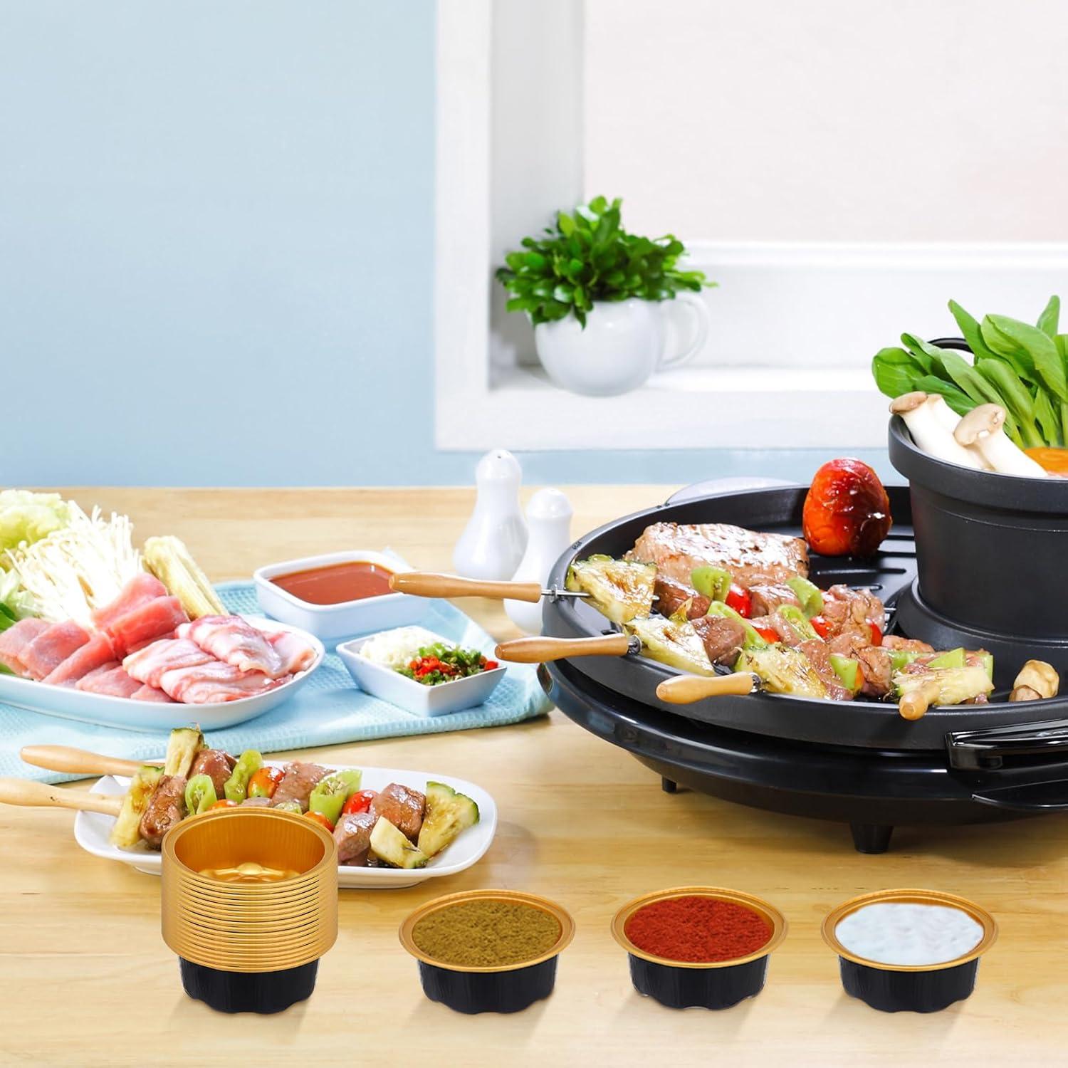 150 Moldes para Hornear con Tapas Eaasty 1.6 oz Aluminio