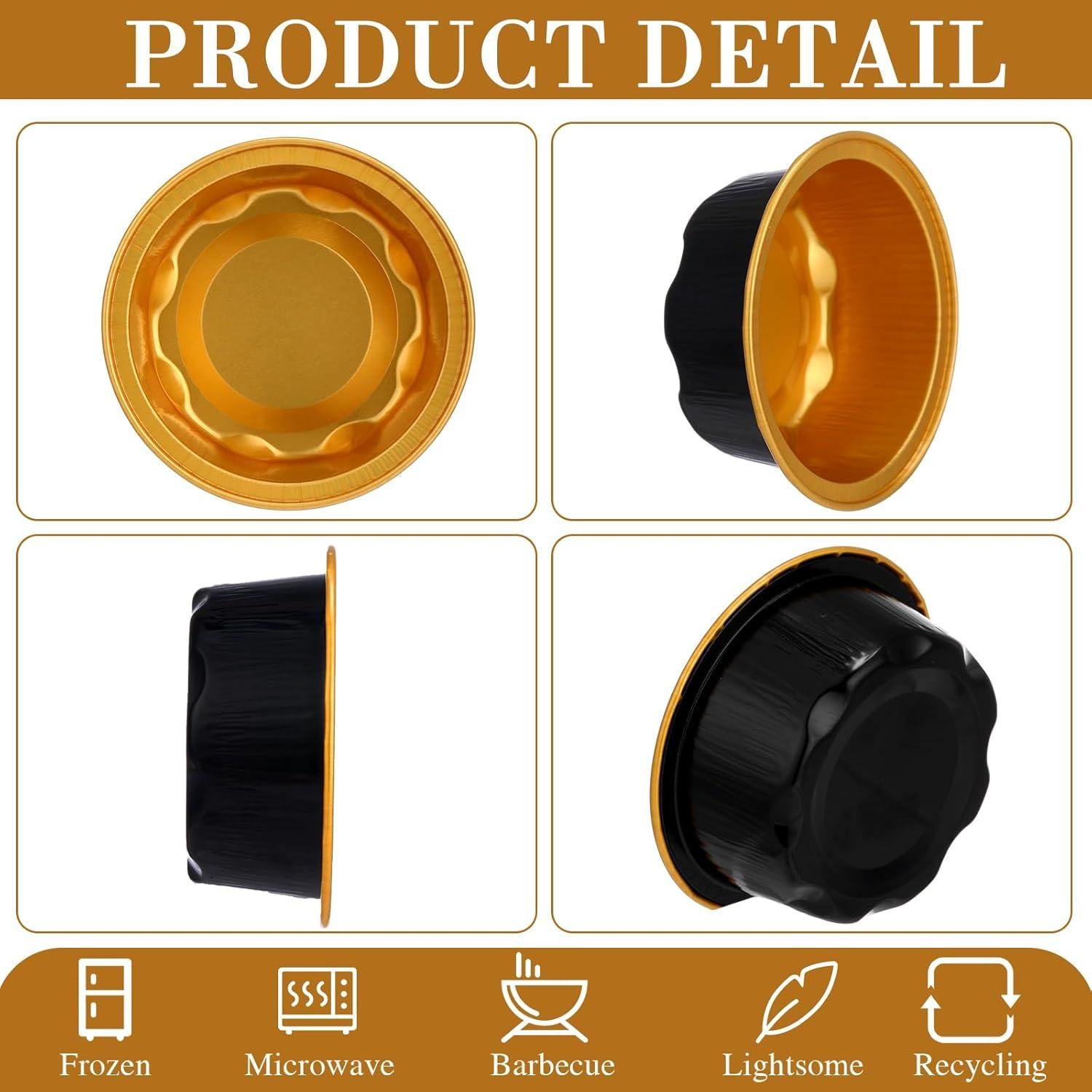 150 Moldes para Hornear con Tapas Eaasty 1.6 oz Aluminio