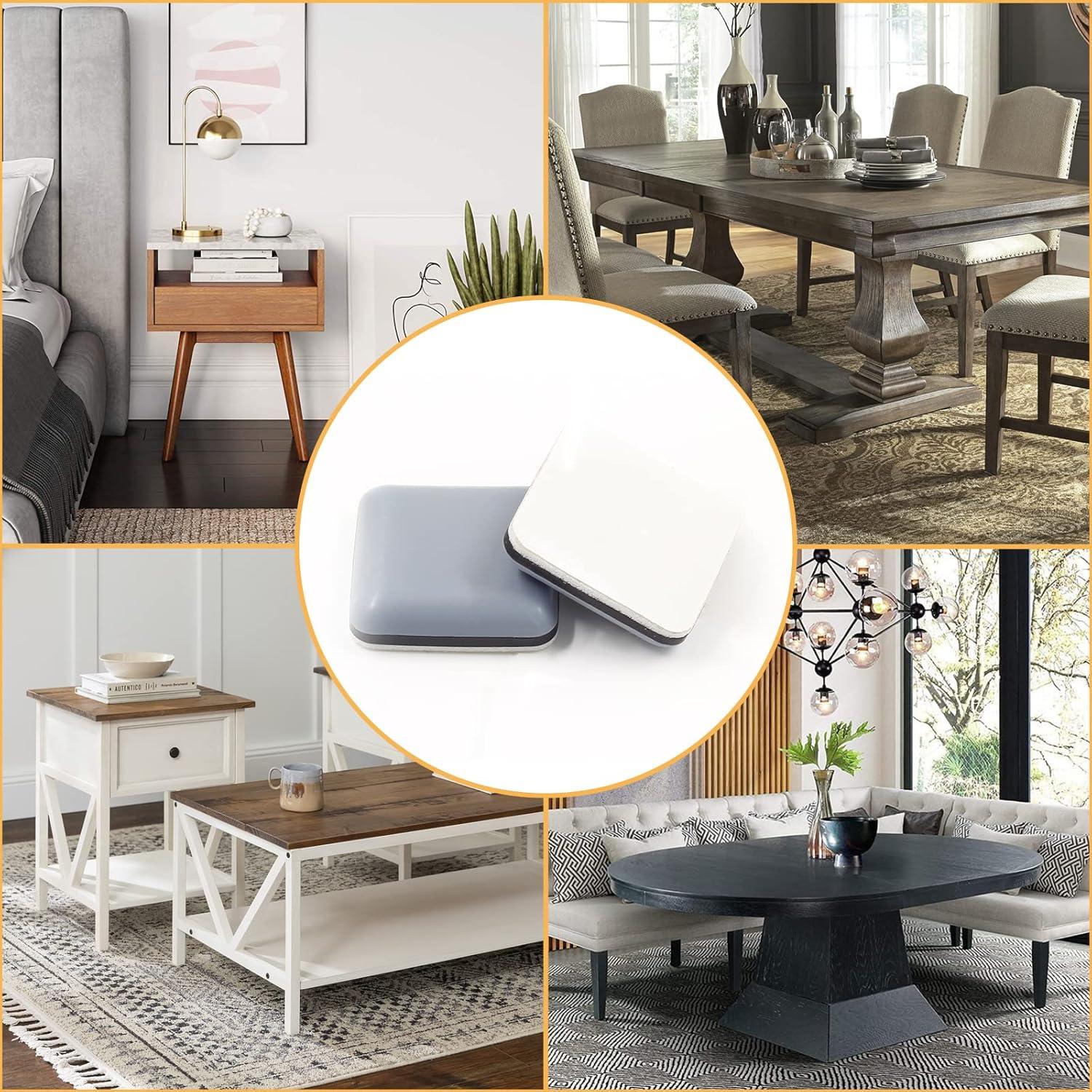 20 Piezas Deslizadores Adhesivos Cuadrados Auvotuis 25x25mm PTFE