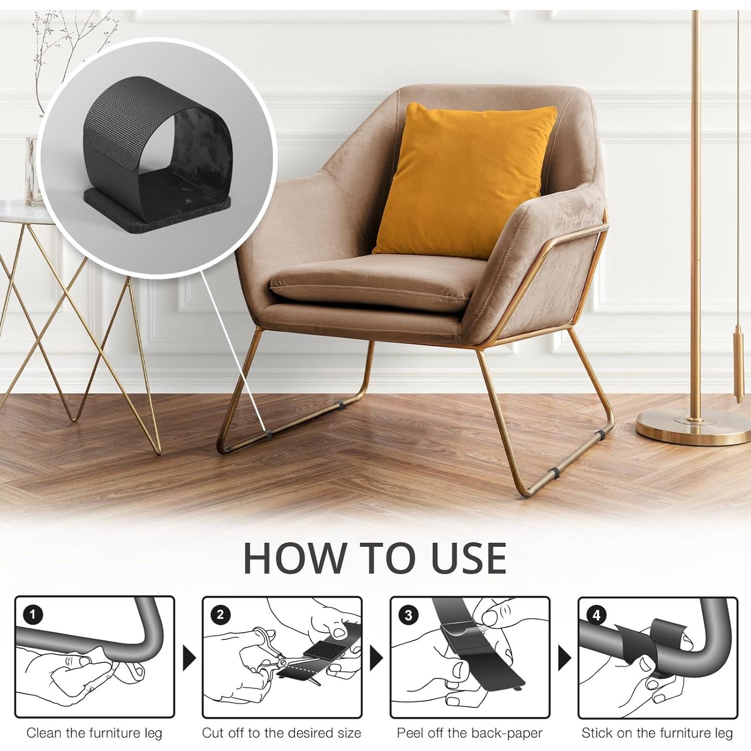 Protectores de Suelo para Sillas X-Protector - 24 Piezas Fieltro