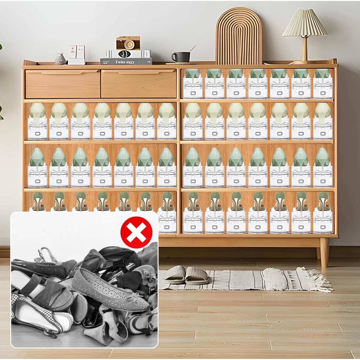 Organizador de Zapatos Transparente MOOKNAT, Paquete de 10