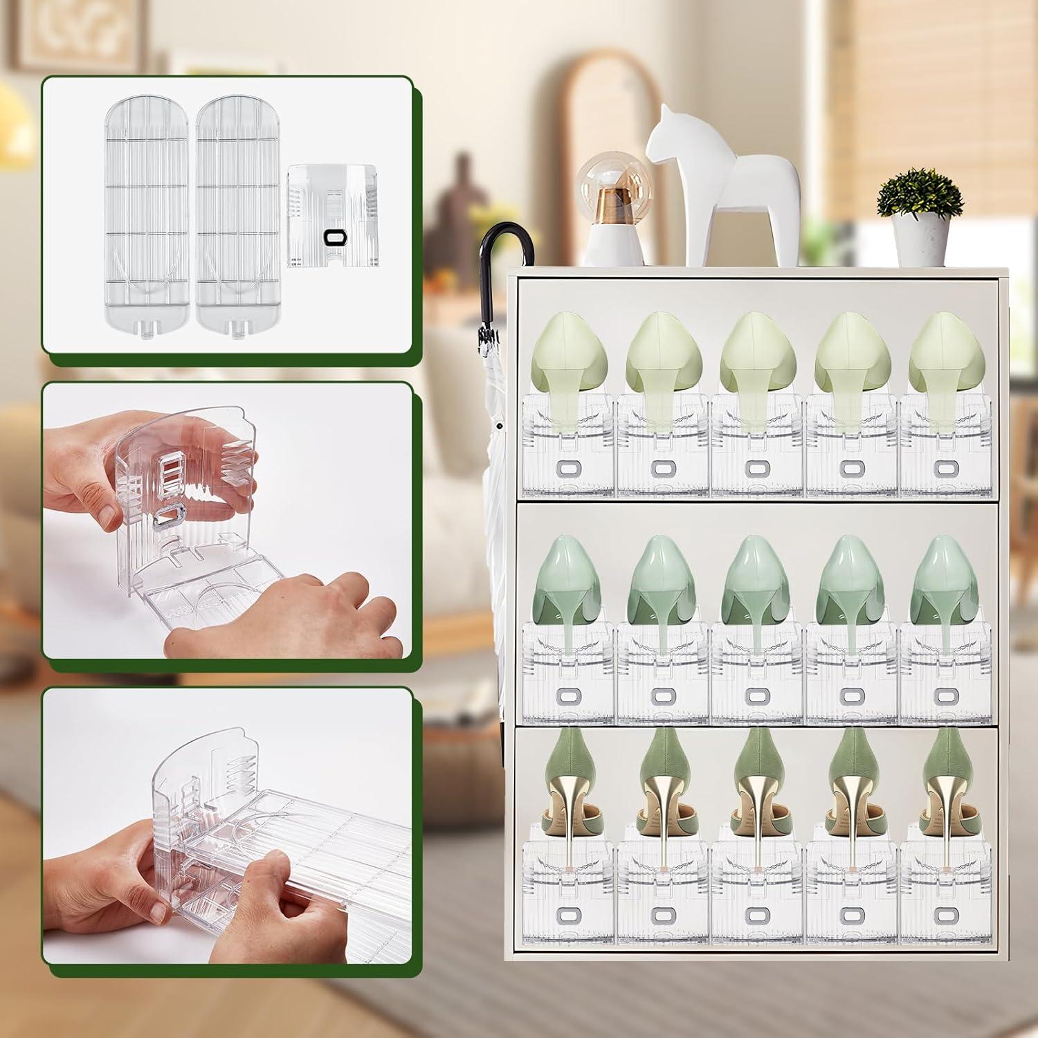 Organizador de Zapatos Transparente MOOKNAT, Paquete de 10