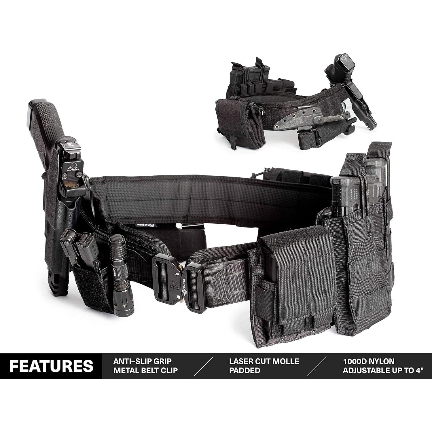 Cinturón Táctico Tacticon | Nylon Acolchado | Talla L 40-46