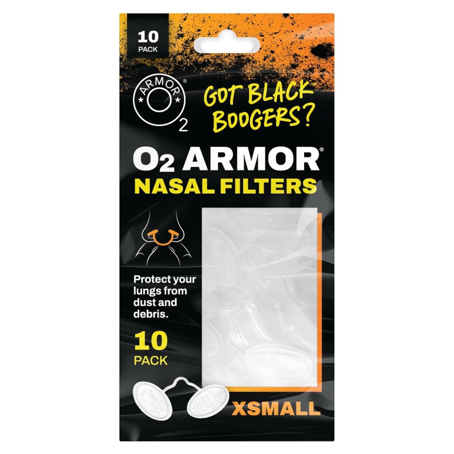 Filtros Nasales O2 Armor para Soldadores y Alergias - 10 Unidades X-Pequeño
