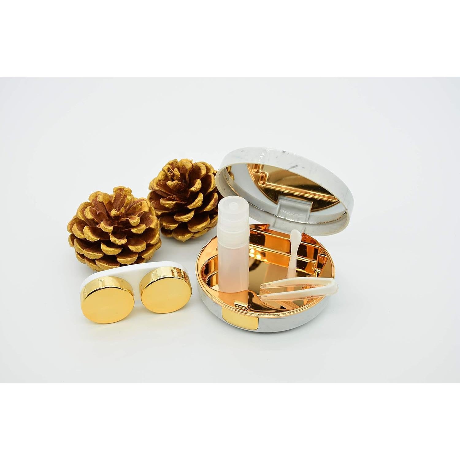 Estuche de Lentes de Contacto Dorado Todo en Uno FEILIBAY