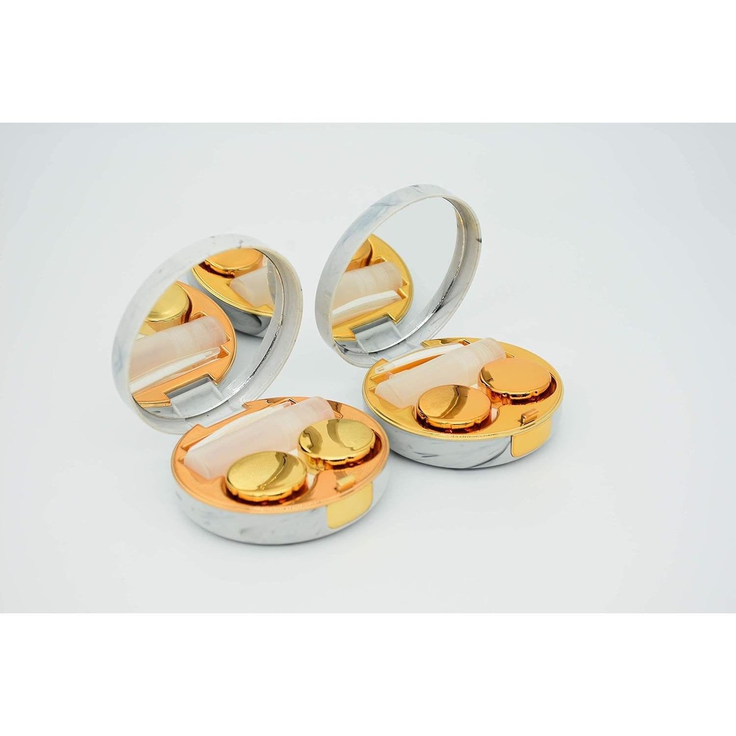 Estuche de Lentes de Contacto Dorado Todo en Uno FEILIBAY