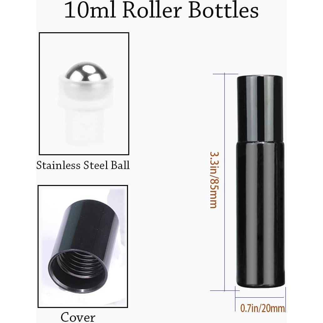 Set de 10 Botellas Vacías de Aceite Esencial Roll-on 10ml Rowcay