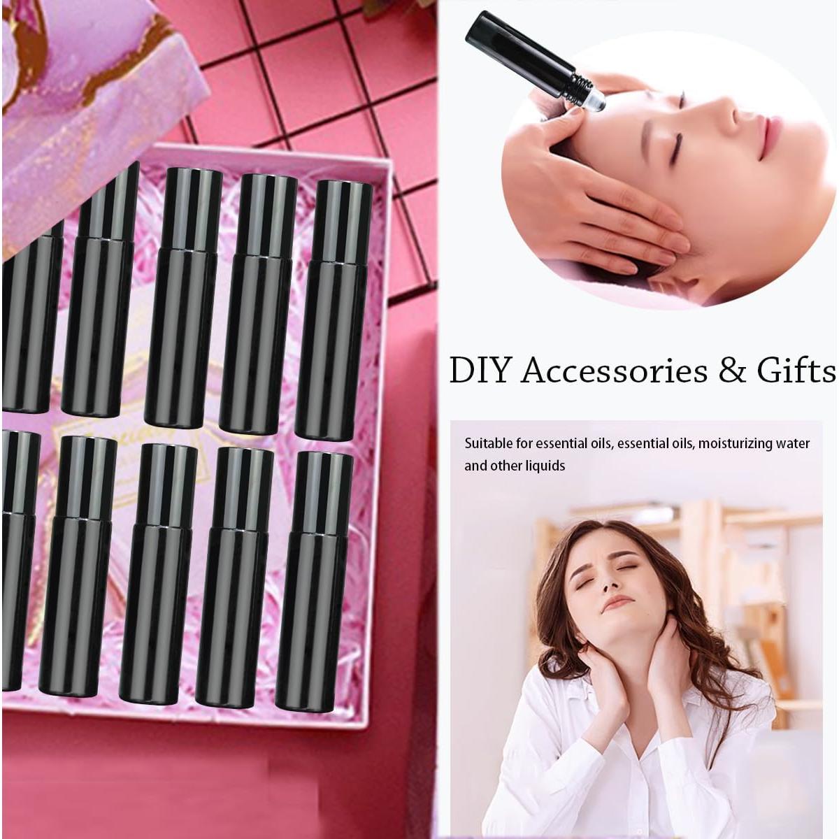 Set de 10 Botellas Vacías de Aceite Esencial Roll-on 10ml Rowcay
