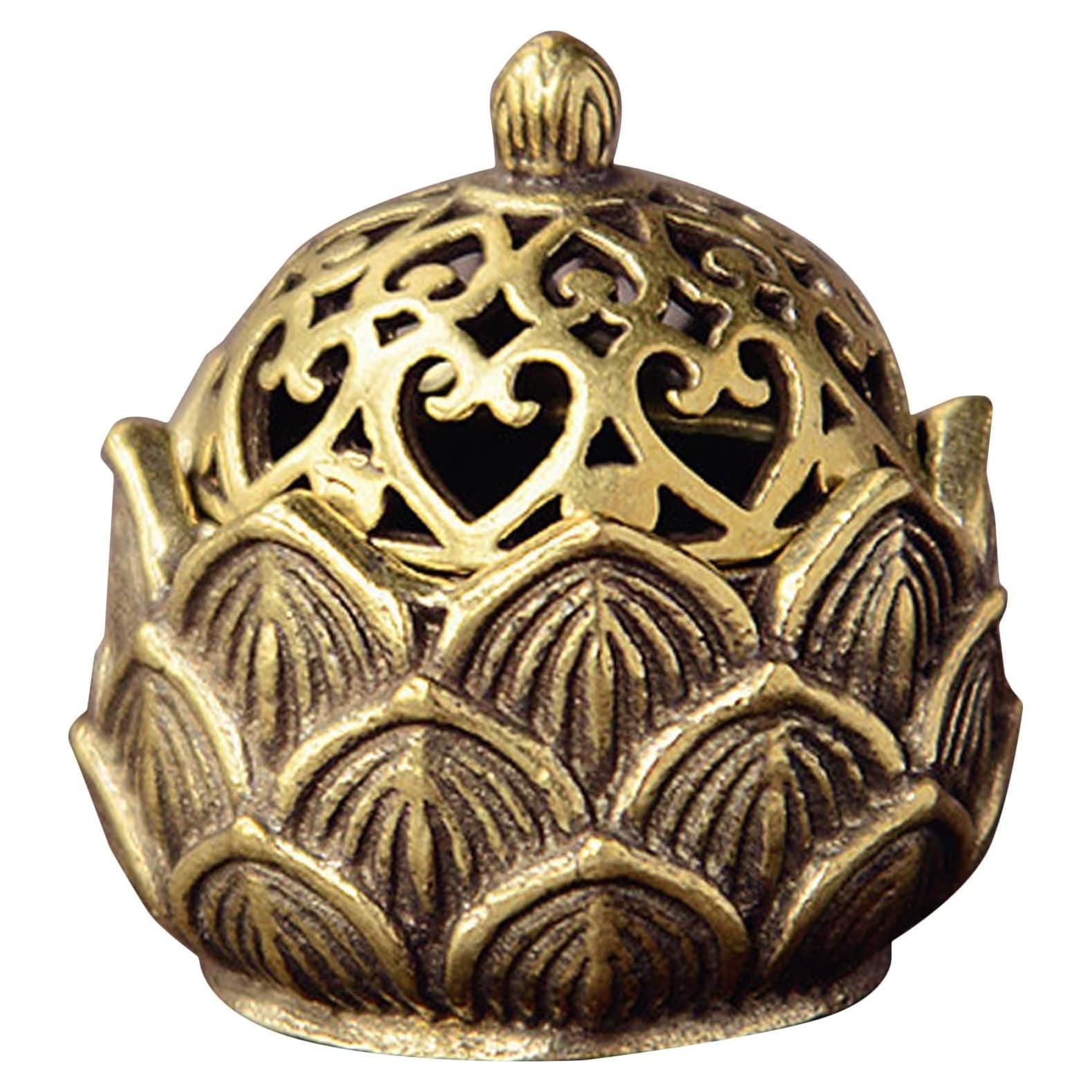 Quemador de Incienso Loto Dorado Pxiryanlow 3x3cm Vintage