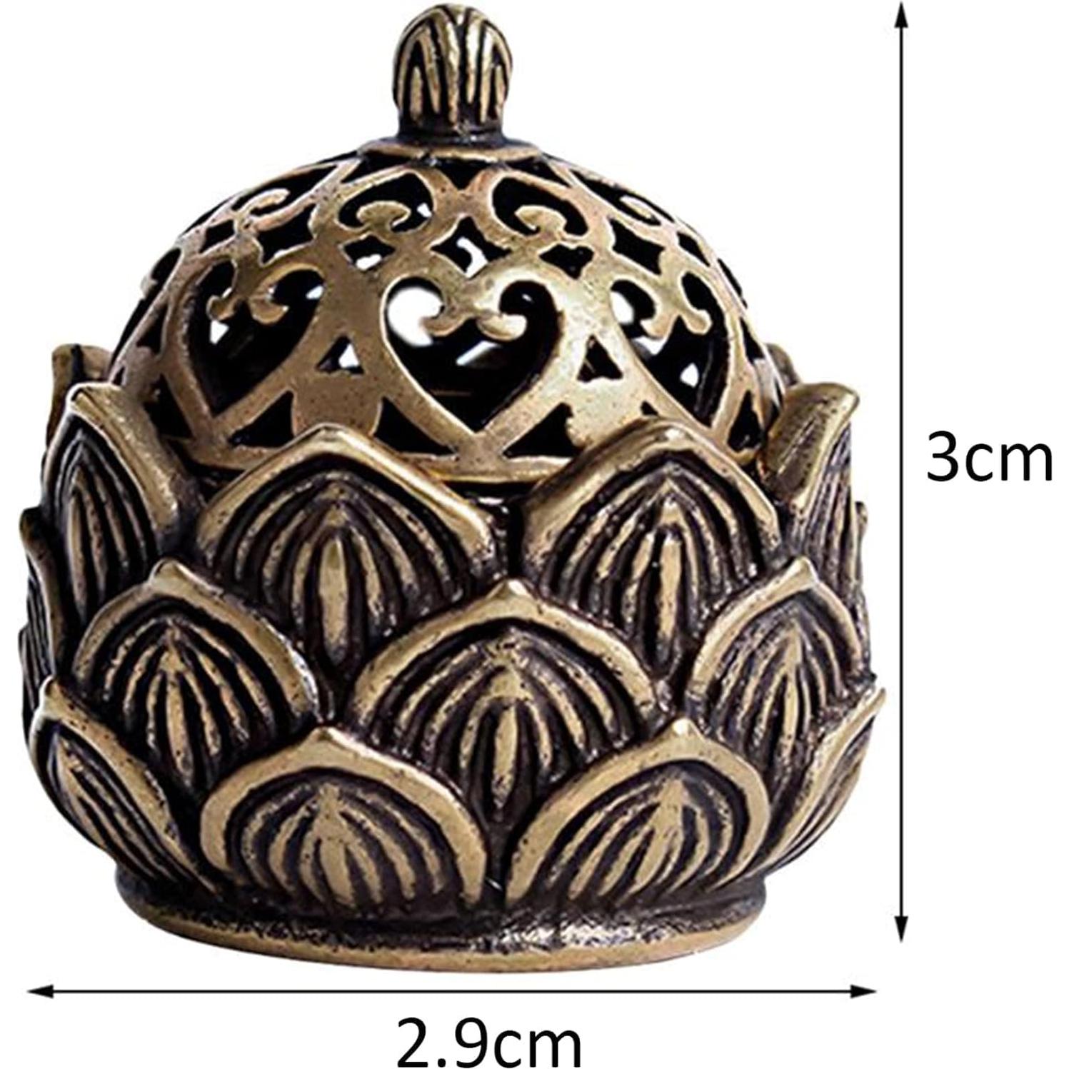 Quemador de Incienso Loto Dorado Pxiryanlow 3x3cm Vintage