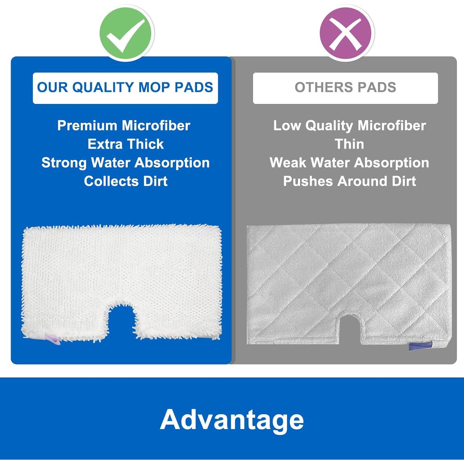 6 Almohadillas de Microfibra para Mop Shark S3500 S3601