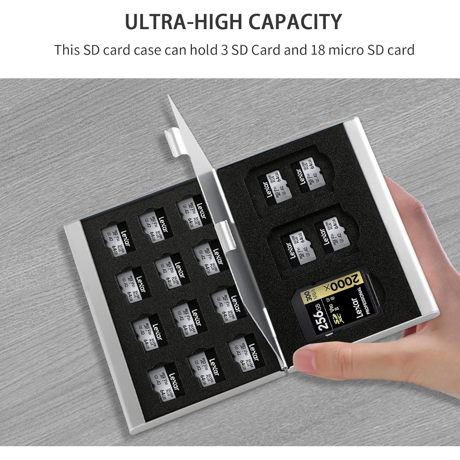 Funda de Aluminio para Tarjetas SD Chestele, 21 Ranuras