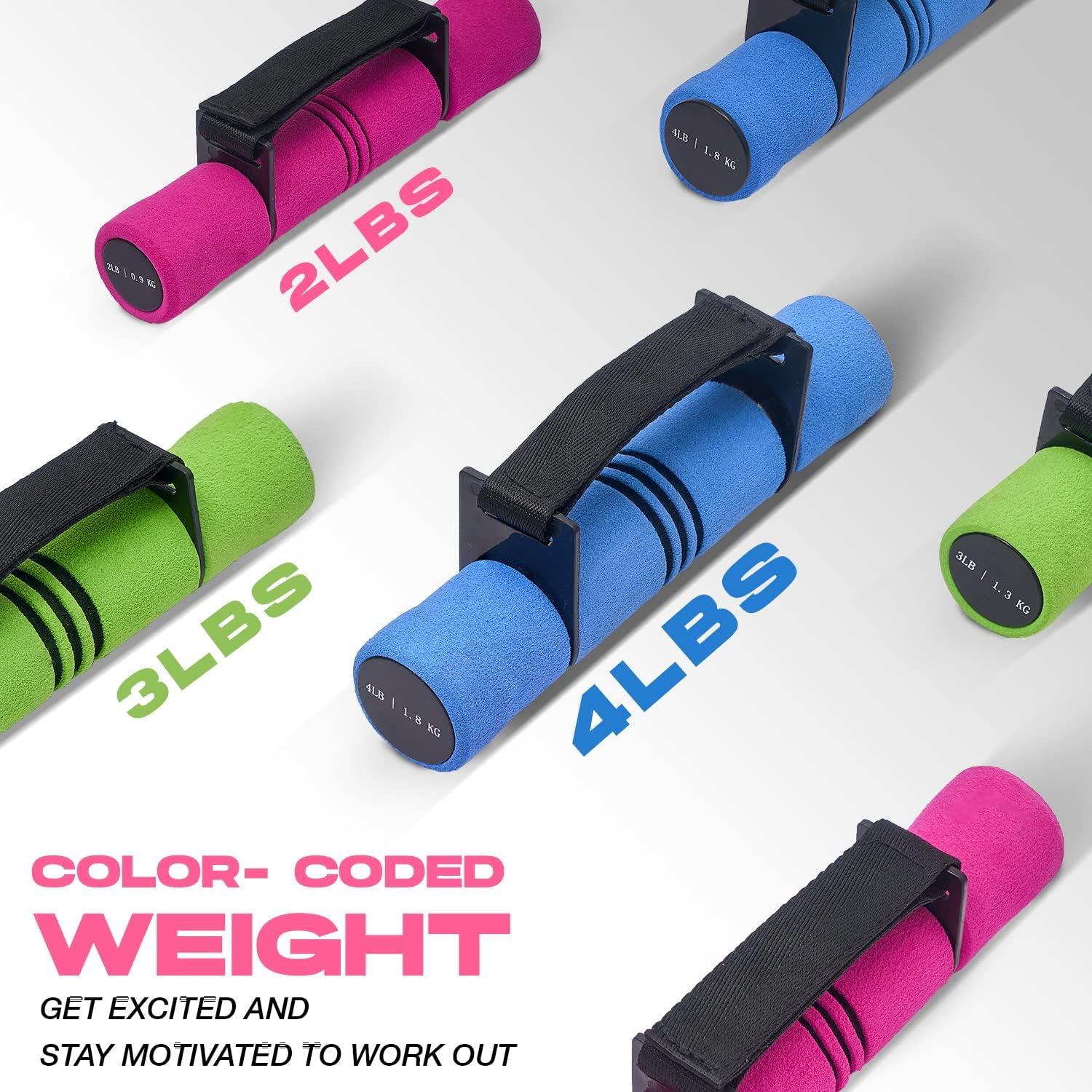 Pesas de Mano Ajustables Yes4All 0.91kg Rosa - Antideslizante