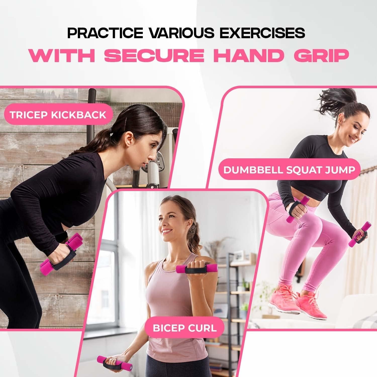 Pesas de Mano Ajustables Yes4All 0.91kg Rosa - Antideslizante