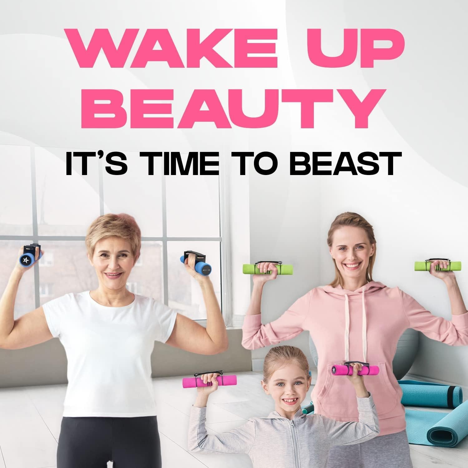 Pesas de Mano Ajustables Yes4All 0.91kg Rosa - Antideslizante