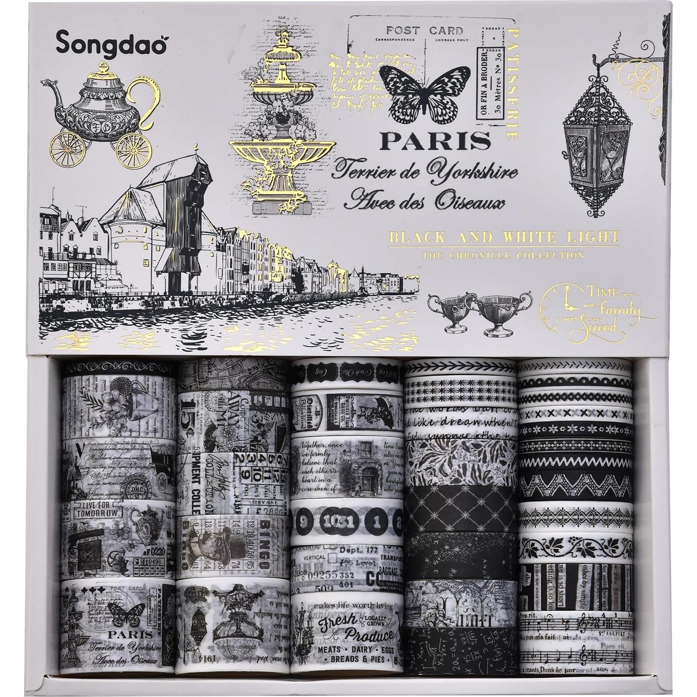 Paquete de 36 Rollos de Cinta Washi Vintage Retro Songdao