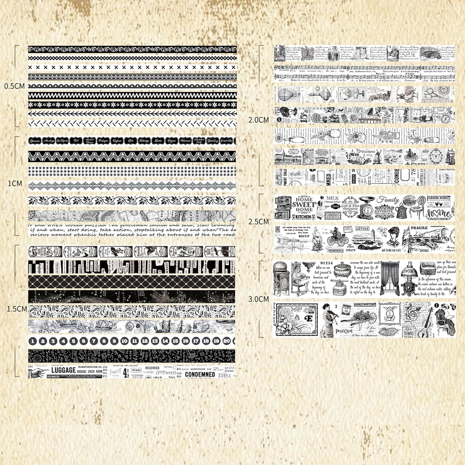 Paquete de 36 Rollos de Cinta Washi Vintage Retro Songdao