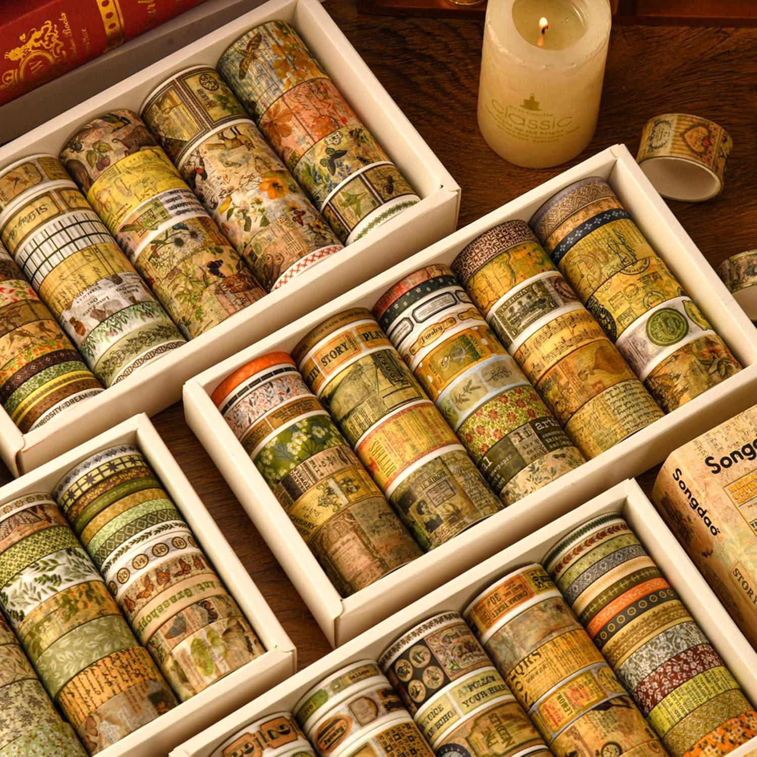 Paquete de 36 Rollos de Cinta Washi Vintage Retro Songdao