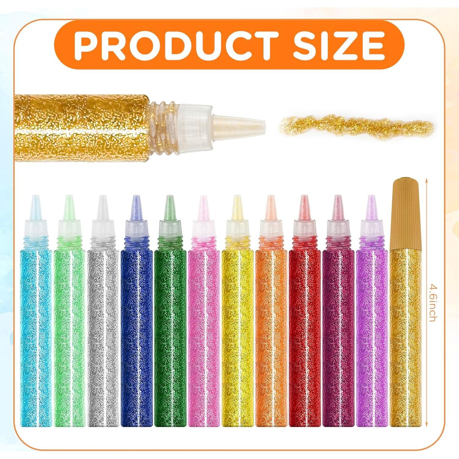 24 Bolígrafos de Pegamento Brillante Saypacck 10 ml 12 Colores