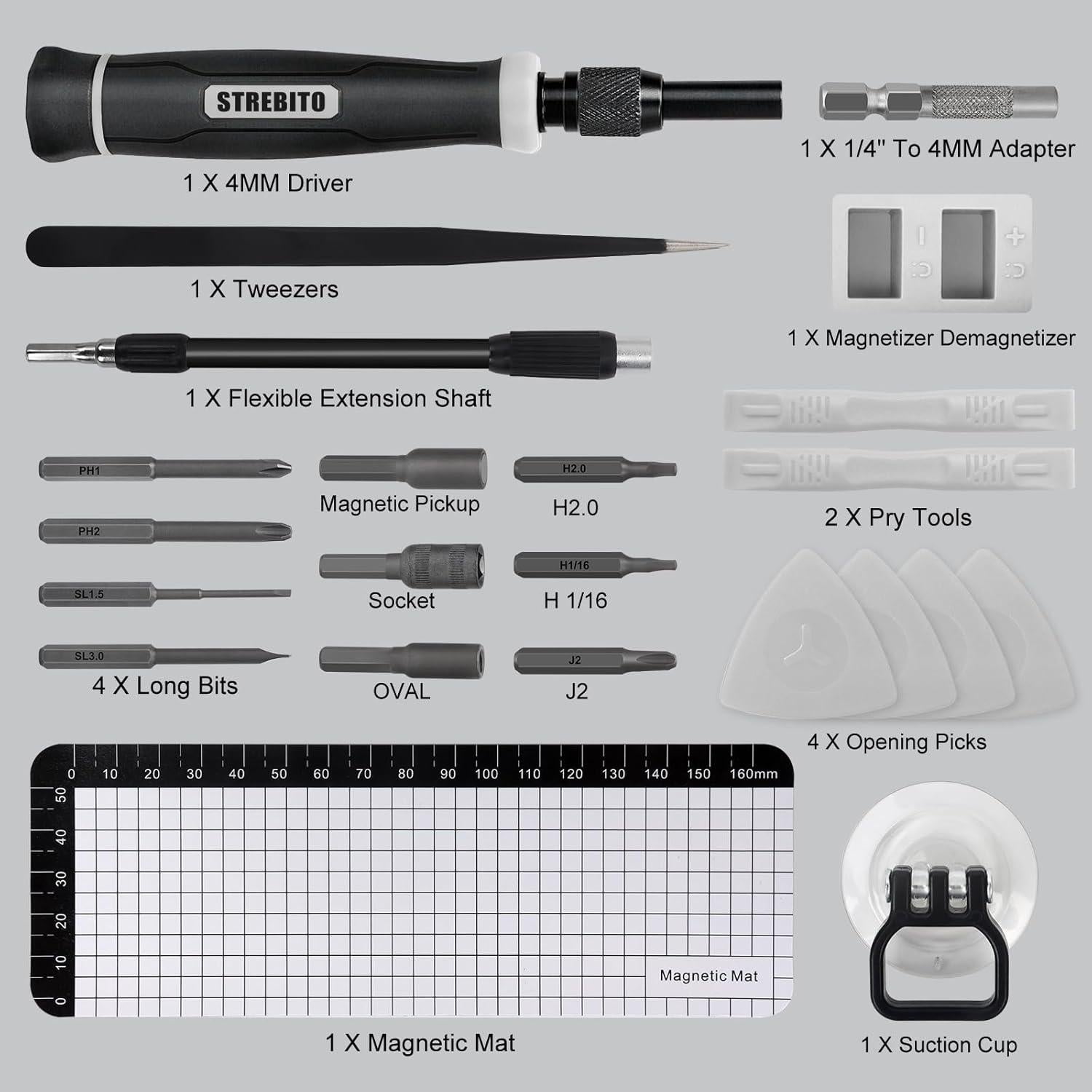 Juego de Destornilladores de Precisión STREBITO 153 en 1