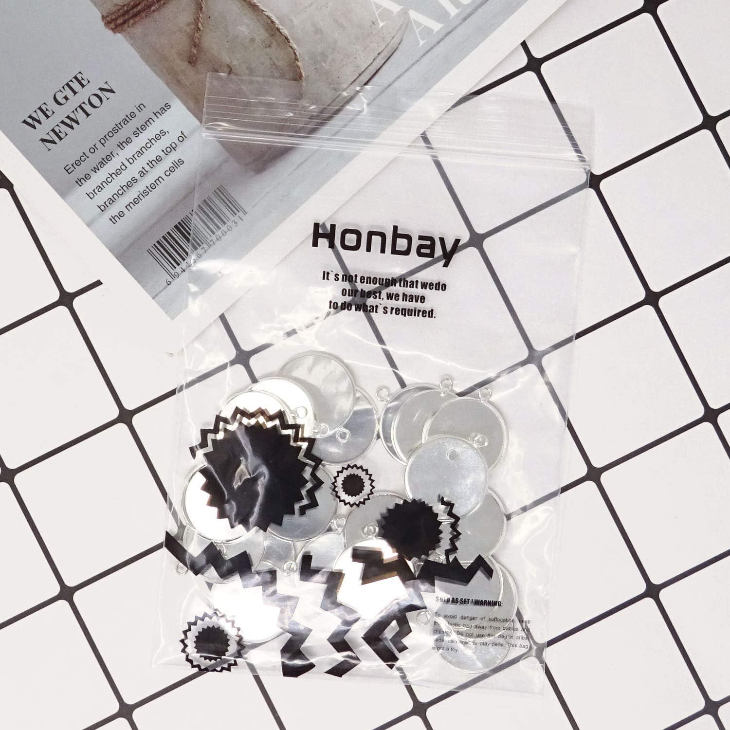 Bandejas de Colgante Redondas Honbay 20PCS 20mm Plata
