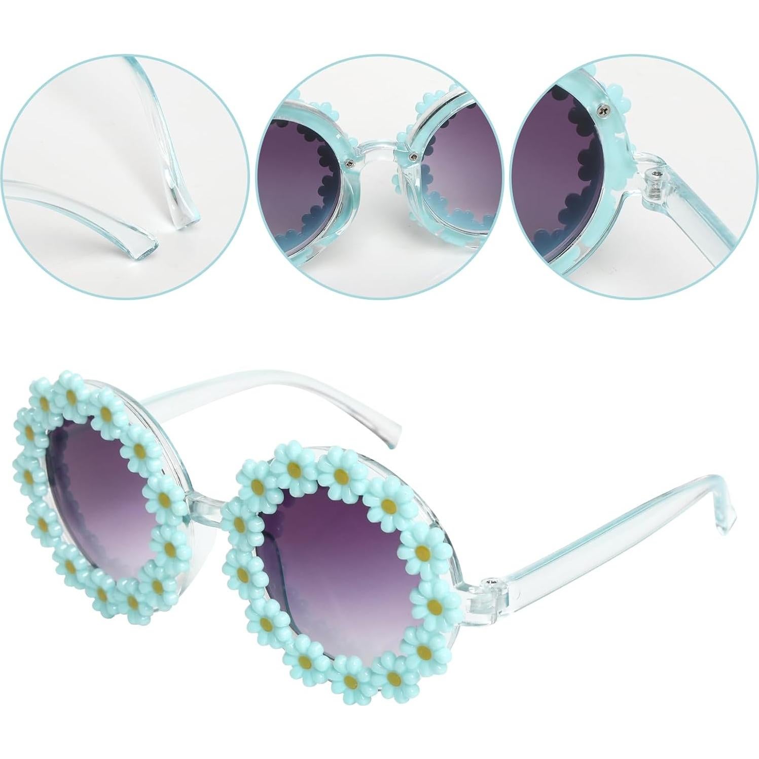 Gafas de sol redondas para niñas Topbuti UV 400 color azul