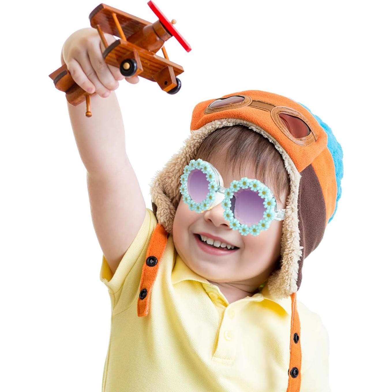 Gafas de sol redondas para niñas Topbuti UV 400 color azul