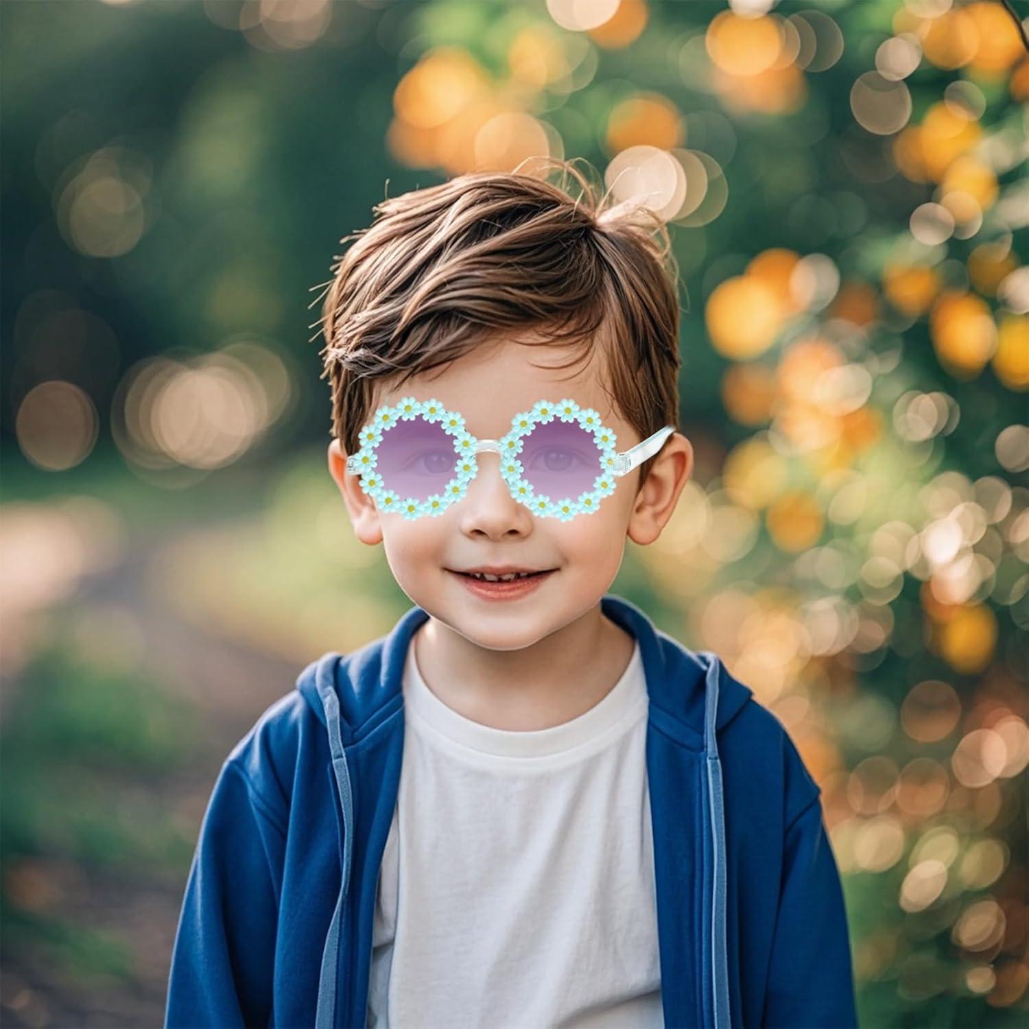Gafas de sol redondas para niñas Topbuti UV 400 color azul