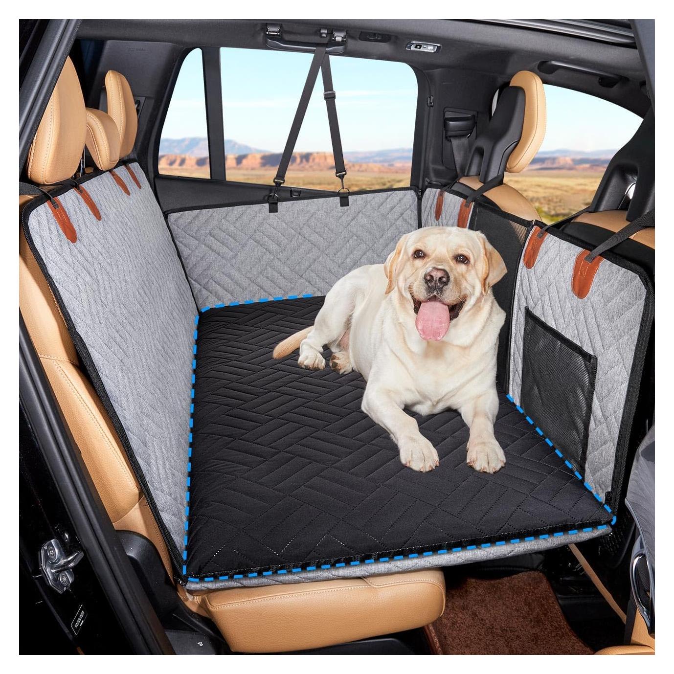 Alfombra para perros Veitail-2 negra, cama para coche ajustable