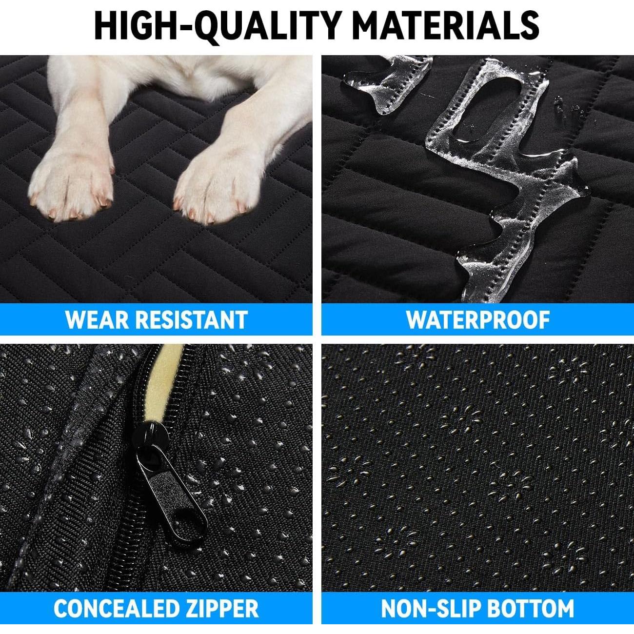 Alfombra para perros Veitail-2 negra, cama para coche ajustable