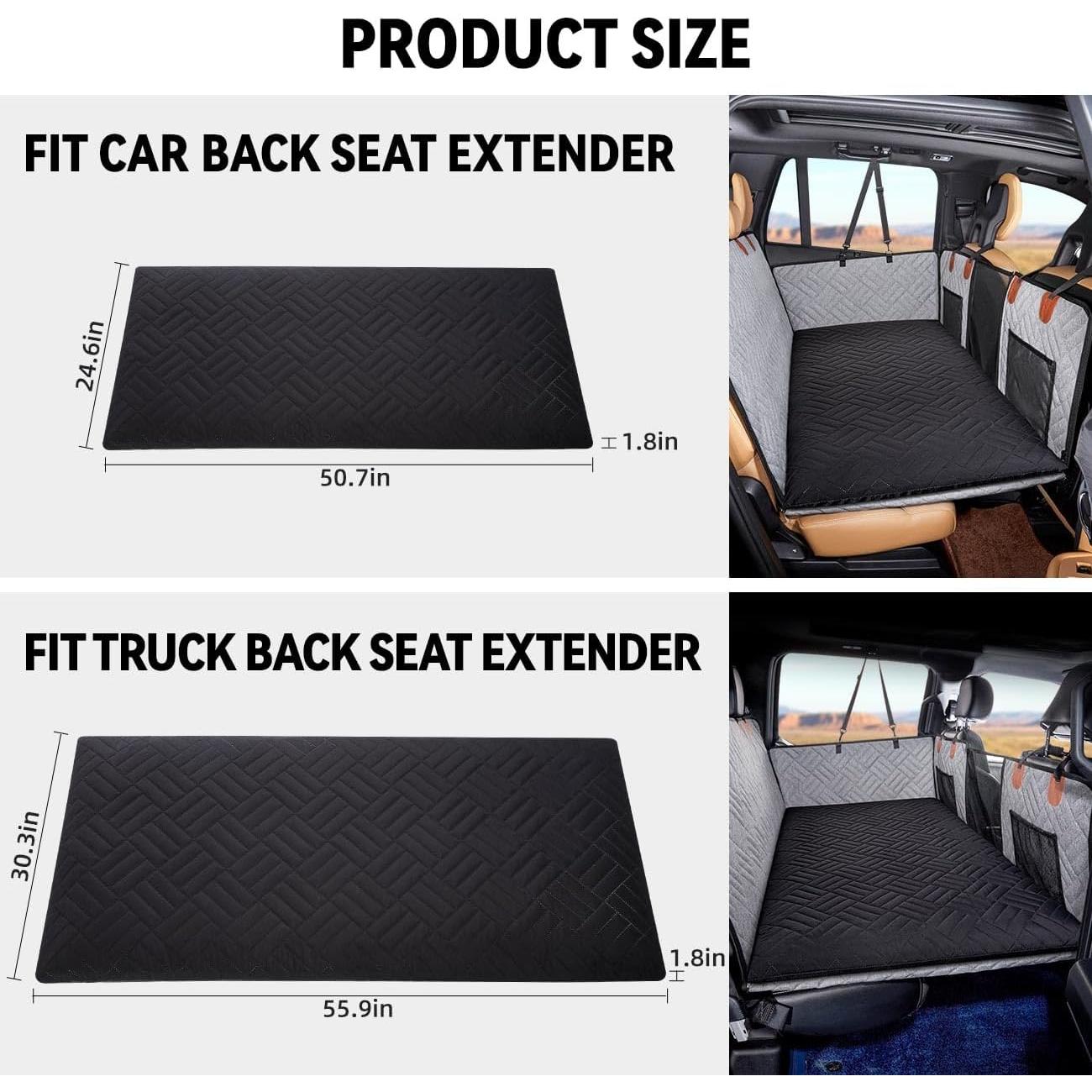 Alfombra para perros Veitail-2 negra, cama para coche ajustable