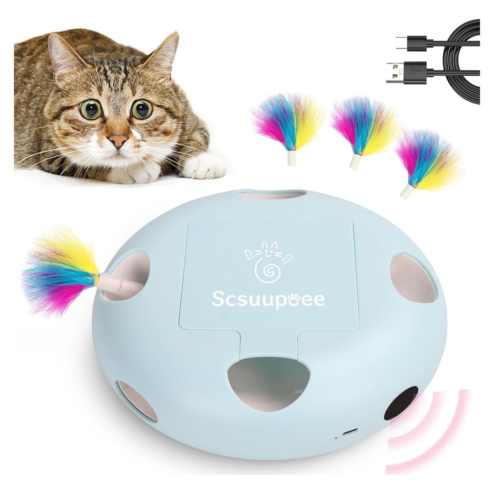 Juguete Interactivo para Gatos Scsuupoee EXSHDN Azul