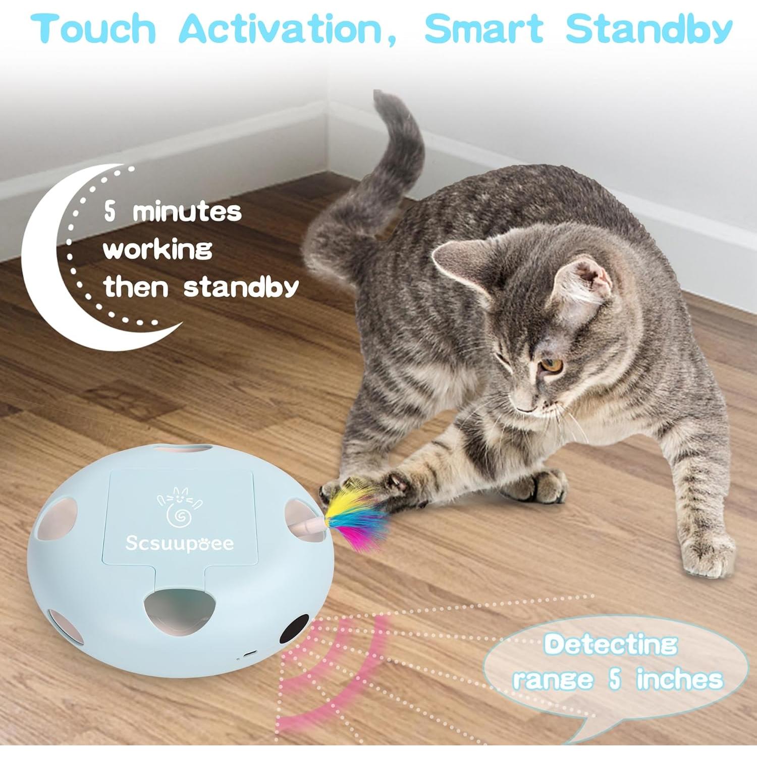 Juguete Interactivo para Gatos Scsuupoee EXSHDN Azul