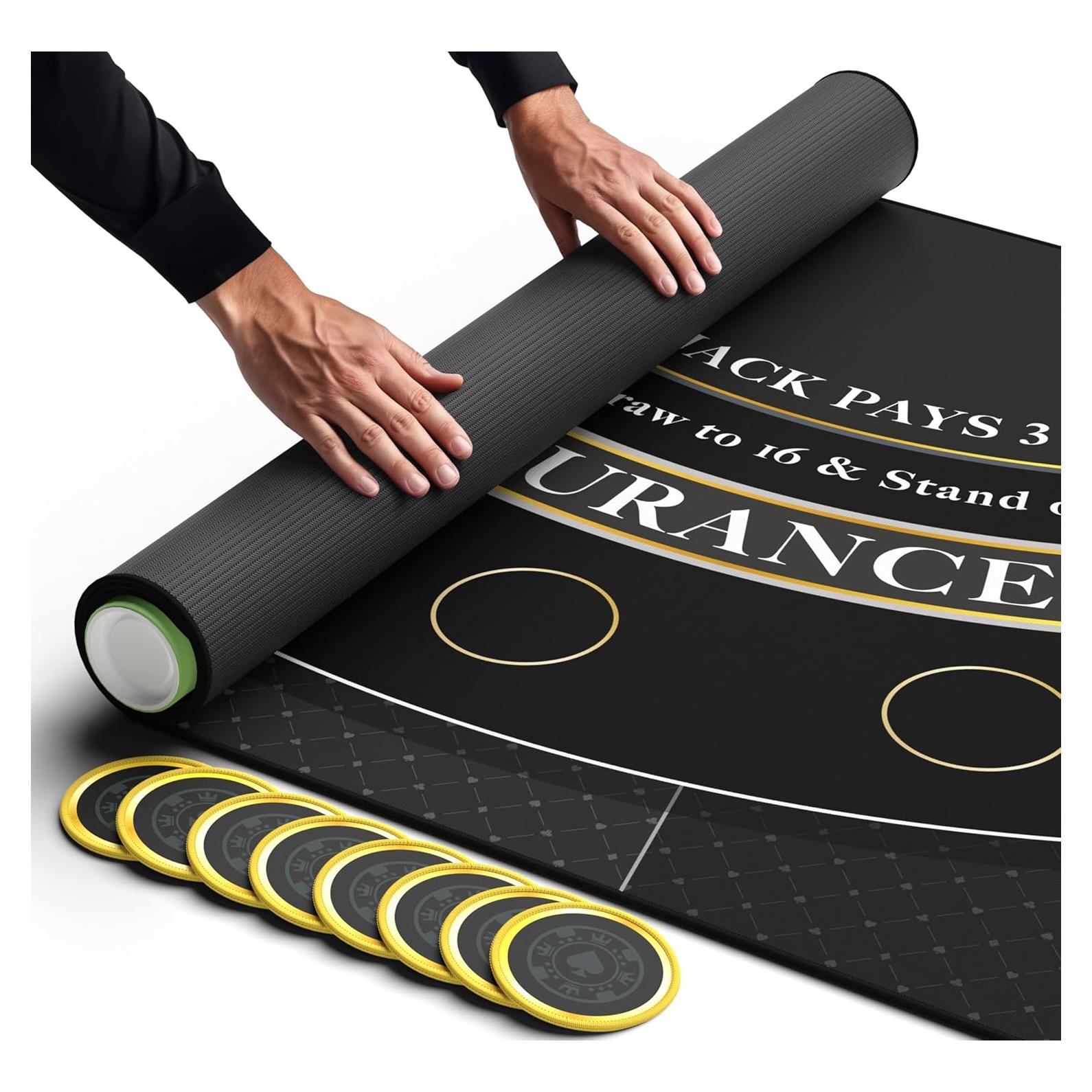 Tapete de Blackjack Newverest NVR-7123 178x89 cm con Bolsa y Posavasos