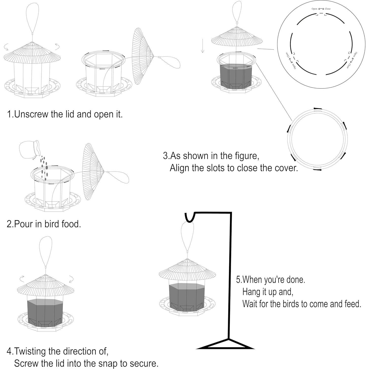 Comederos para Aves Zopkrts 2 Unidades Colgantes 1.13 kg