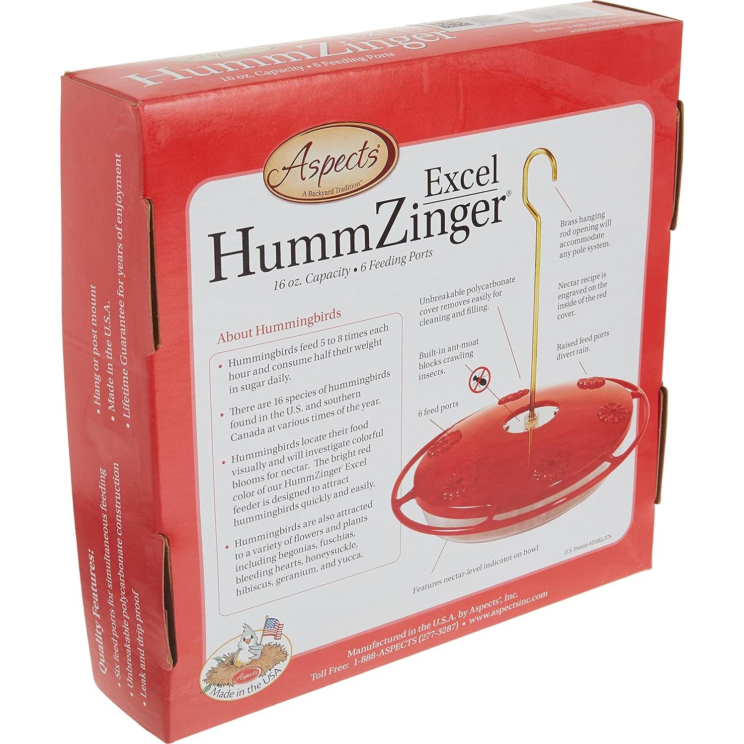 Alimentador colibrí HummZinger Excel 473 ml con trampa hormigas