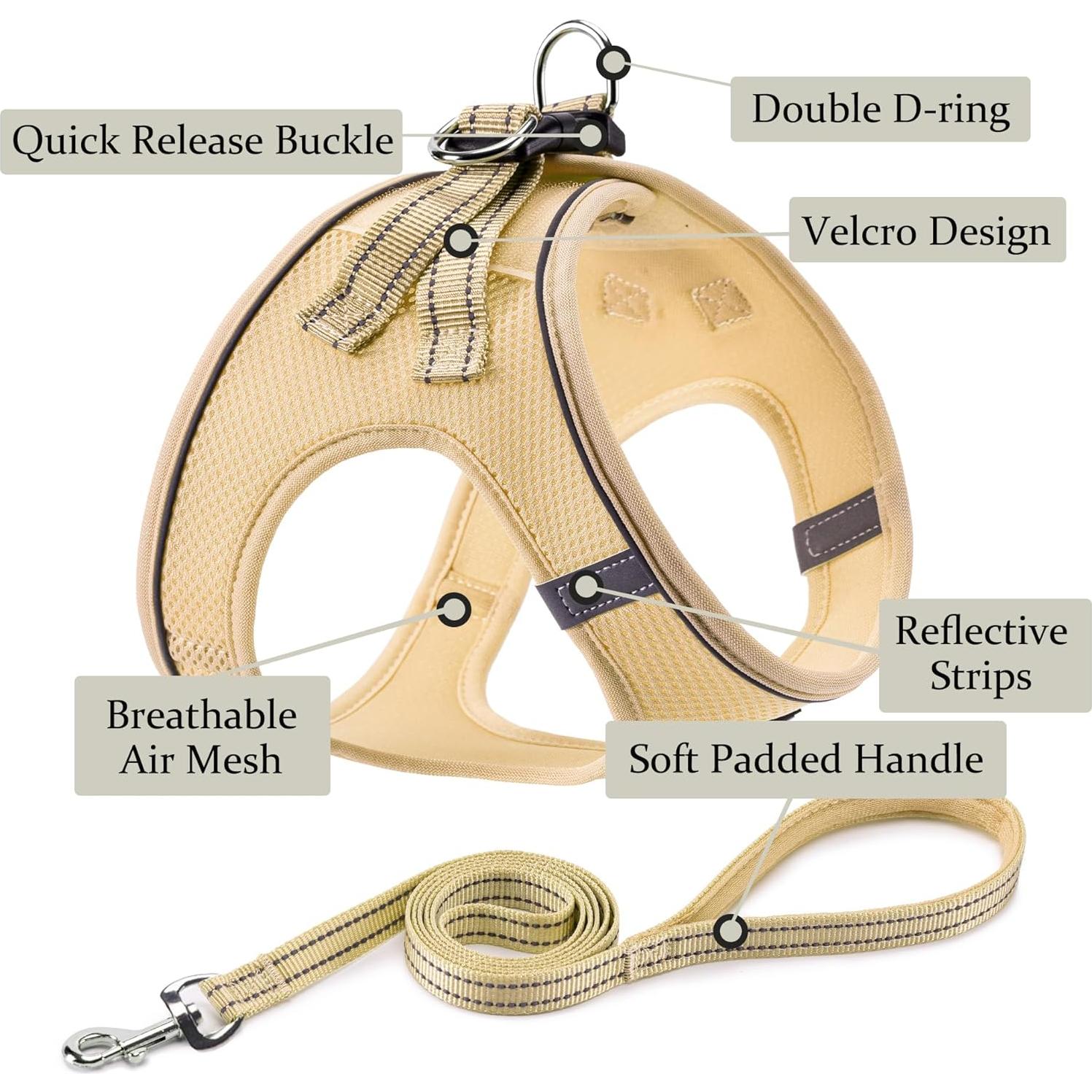 Arnés Ajustable Reflectante BOOMIBOO para Perros y Gatos XXS