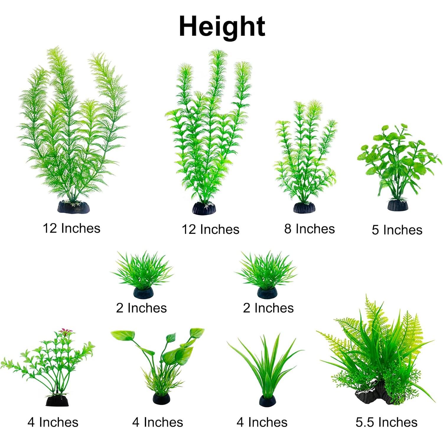 Plantas de Acuario Artificiales TANOMA 10PCS Verde Realista