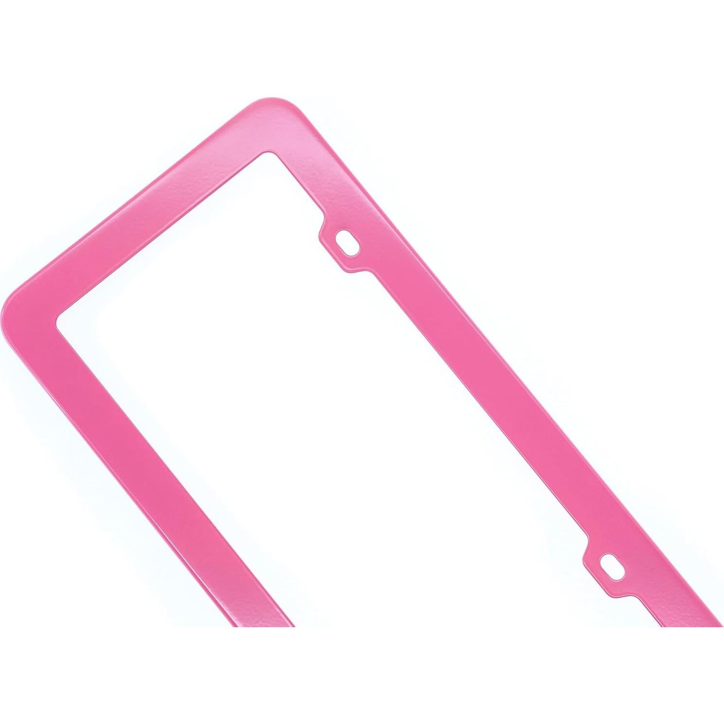 Marco de Placa de Licencia Creathome 201 Acero Inoxidable Rosa