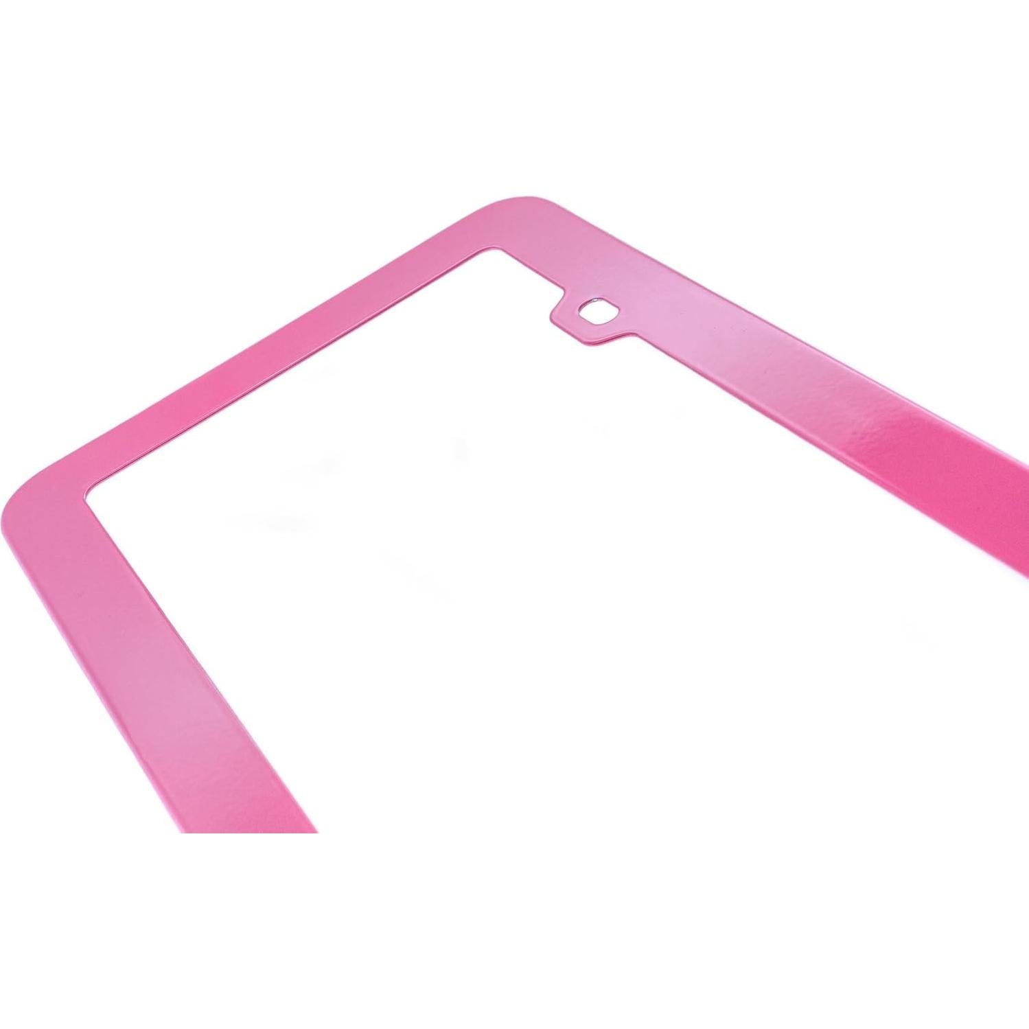 Marco de Placa de Licencia Creathome 201 Acero Inoxidable Rosa