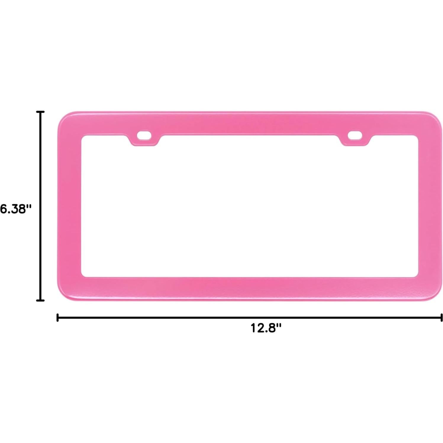 Marco de Placa de Licencia Creathome 201 Acero Inoxidable Rosa