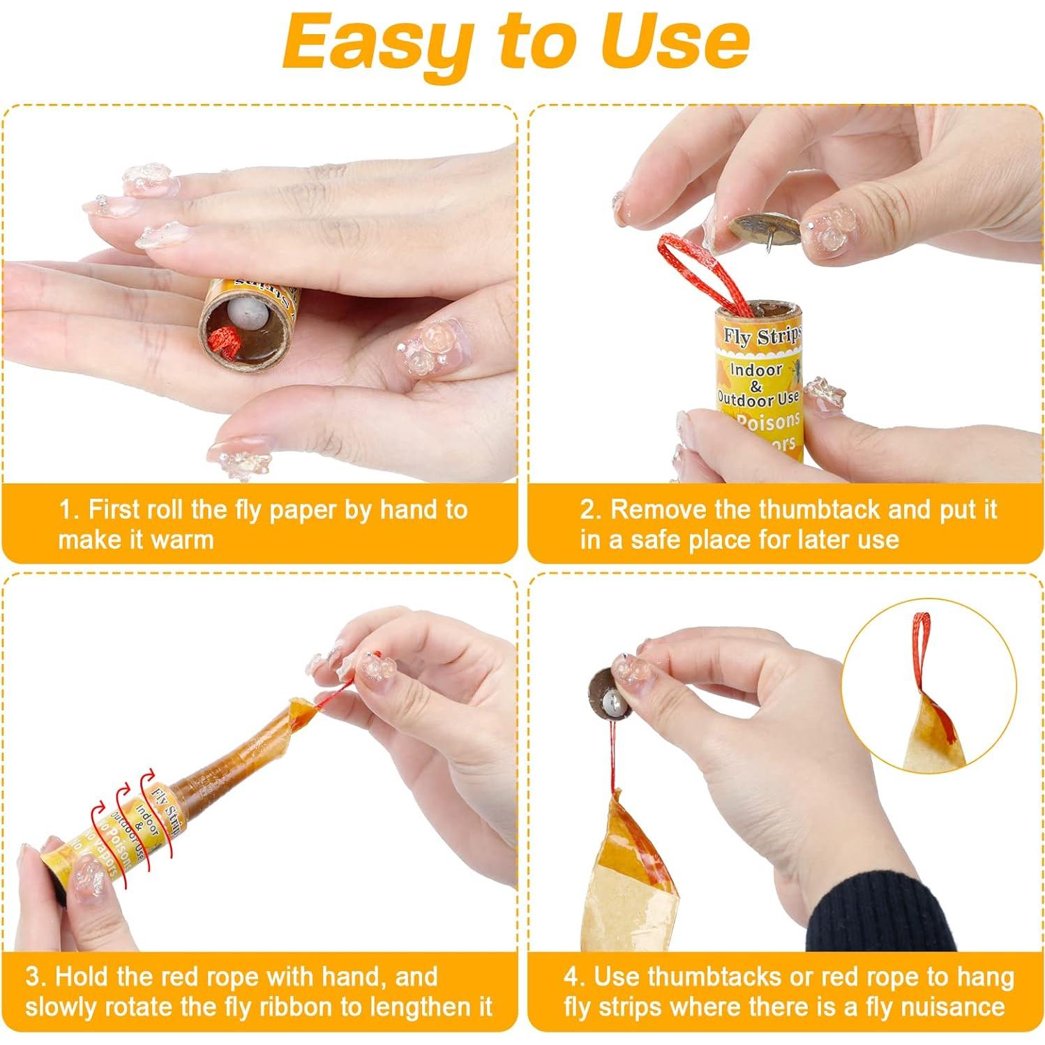 Trampa Adhesiva para Moscas Glovv 24 Paquete - Cinta Colgante Eficaz