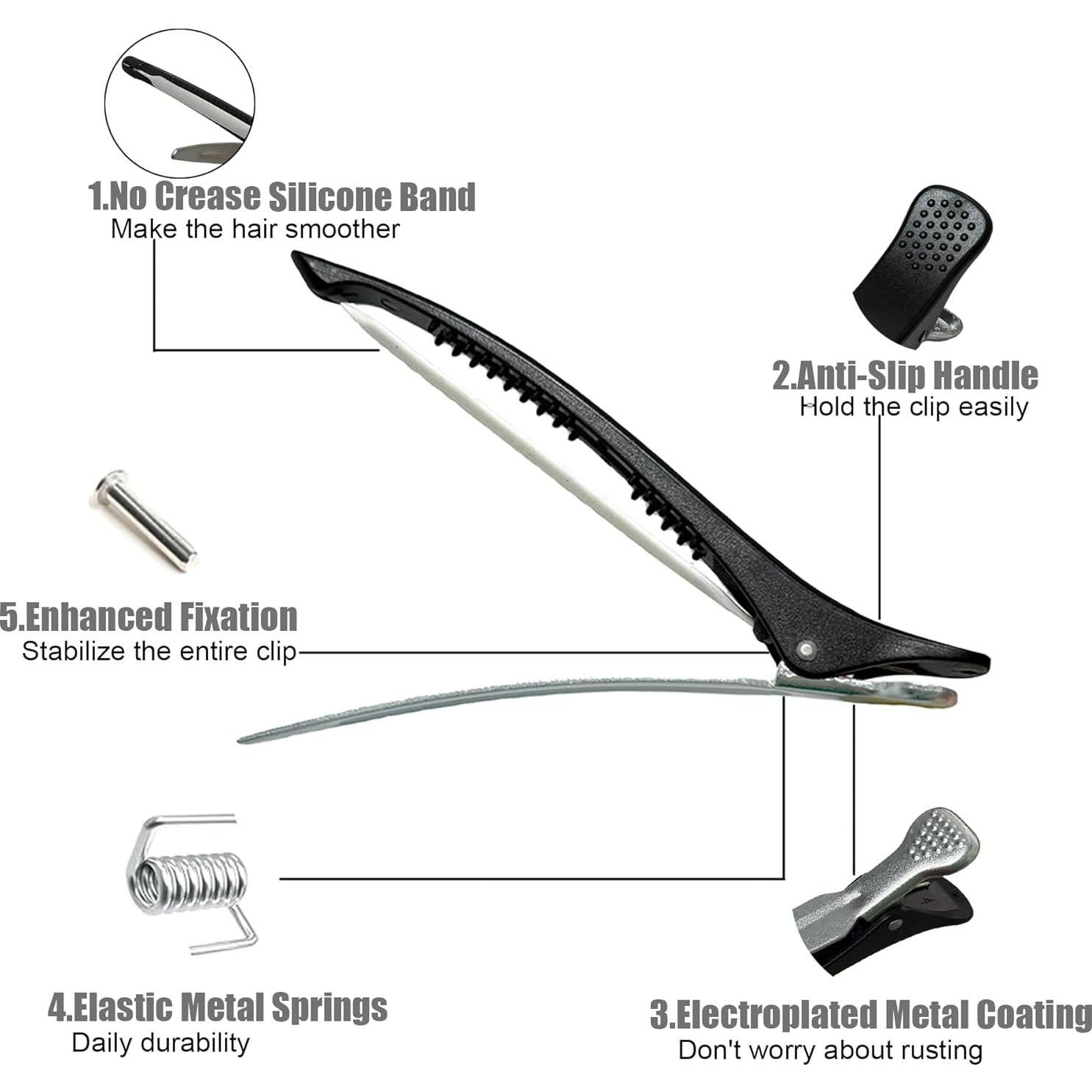 10 Clips Profesionales para Cabello Dkpyt - Antideslizantes, Sin Pliegues